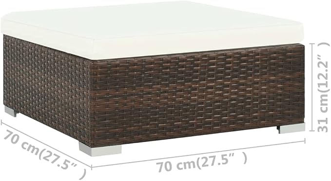 Patio Sofa Set with Cushions,Outdoor Patio Furniture,Conversation Furniture,Patio Furniture Sets,for Terrace,Garden,Backyard,6 Piece Poly Rattan Brown