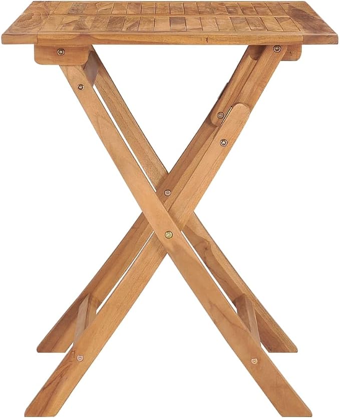 vidaXL Folding Garden Dining Table 35.4"x23.6"x29.5" Solid Teak Wood