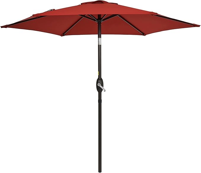7.5ft Outdoor Umbrella Patio Umbrella,2-Year-Non-Fading,Table Market Patio Umbrella with Push Button Tilt and Crank,for Pool, Deck, Garden,Backyard