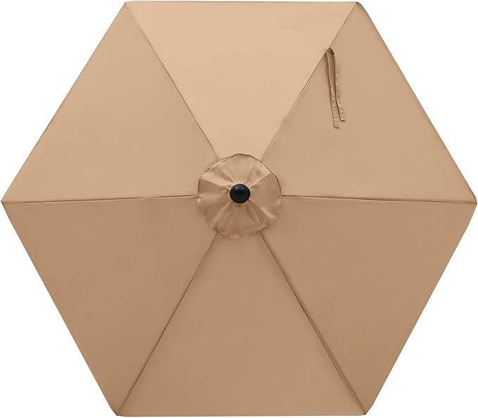 MASTERCANOPY Patio Umbrella 7.5 ft Replacement Canopy for 6 Ribs-Beige Canopy Only
