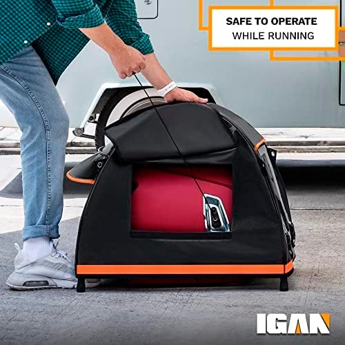 IGAN Small Inverter Generator Tent Cover While Running, Compatible for Honda and Most 1000~2300 Watts Generators, Portable Outdoor All-Weather Tarpaulin Cover for Rain, Orange