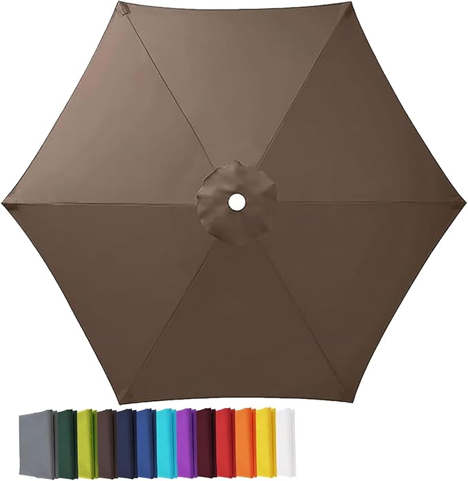 Garden Umbrella Replacement Canopy, Patio Umbrella Cover, 6.6ft-13ft Water Resistant Yard Parasol Top Cover, 6 Ribs 8 Ribs Beach Umbrella Canopy for Outdoor Poolside Balcony