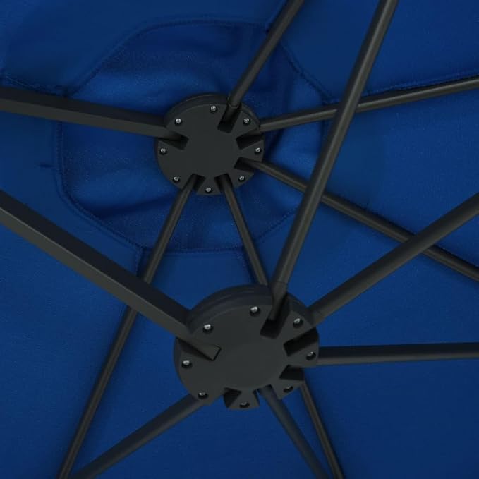 Large Outdoor Patio Umbrella with Aluminum Pole 181"x106" Blue UV Protection Sun Shade for Garden Backyard Pool Beach