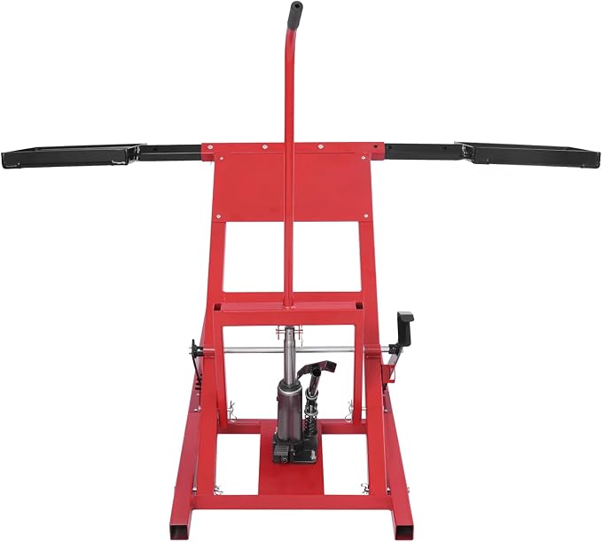 Lawn Mower Lift, 500Lbs Lawn Mower Lift Carbon Steel Hydraulic Lift Jack Lawnmower Lift Tool Adjustable Lawnmower Lifts w/Hydraulic Foot Pedal for Garden Tractors All-Terrain Maintenance and Repair