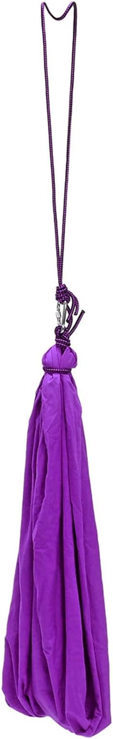 Elastic Therapy Swing Indoor Outdoor Hammock Style Sensory Hanging Chair with Carabiner Ropes 80kg Capacity (Purple)
