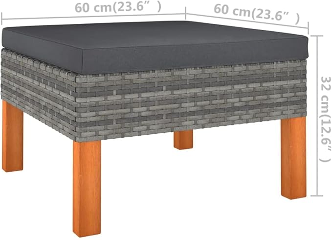 6 Piece Patio Lounge Set with Cushions, Sectional Sofa Outdoor Sofa Sets Front Porch Furniture Patio Conversation Set for Negotiation Area Poolside Piazza Exhibition Poly Rattan Gray