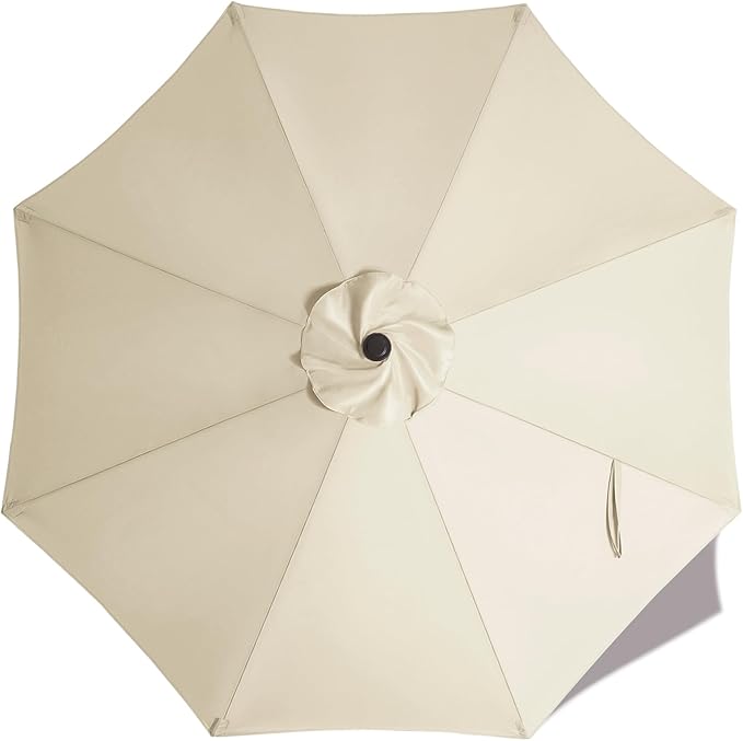 ABCCANOPY 10ft Outdoor Umbrella Replacement Top Suit 8 Ribs (Light Beige)