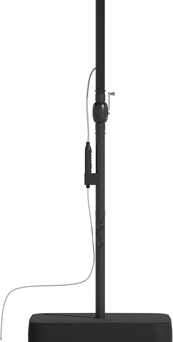 15 FT Patented Misting Patio Umbrella with Base, Outdoor Umbrella with Built-in Rechargeable Mist System