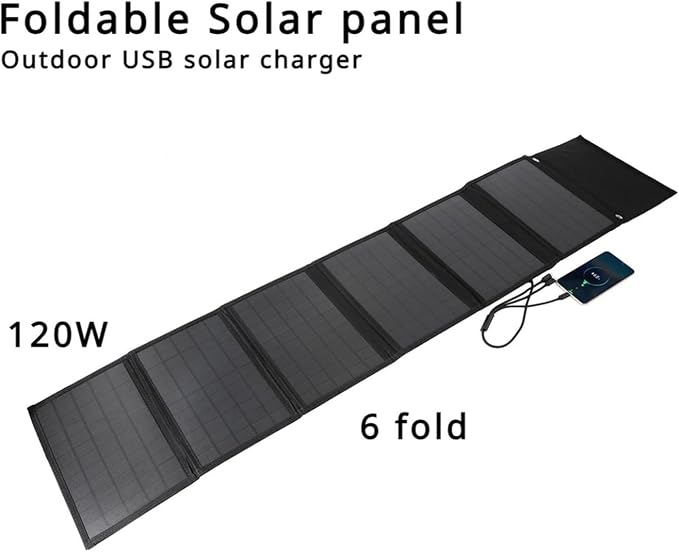 Solar Panel Portable Folding Bag 120W USB+DC Output Solar Outdoor Power Generator