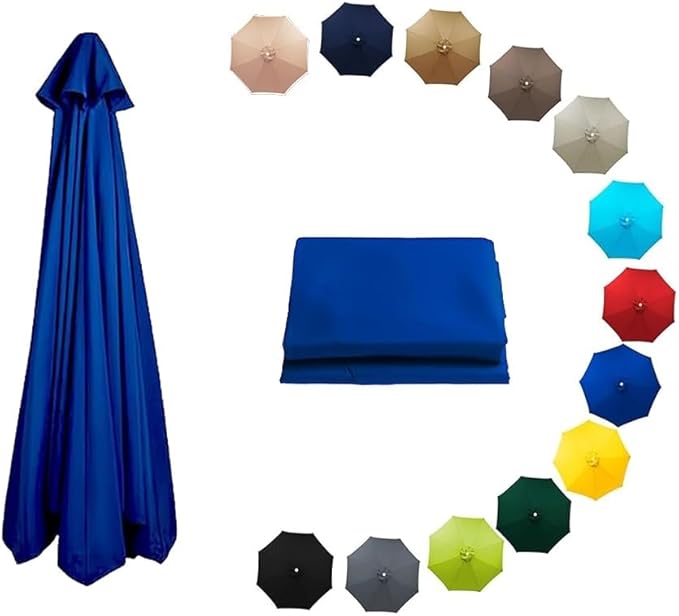 7ft/9ft/10ft Parasol Umbrella Canopy Replacement, Patio Umbrella Replacement Cover, 8 Ribs/6 Ribs Parasol Top Replacement Cloth(Sapphire Blue,200cm/7ft-6ribs)
