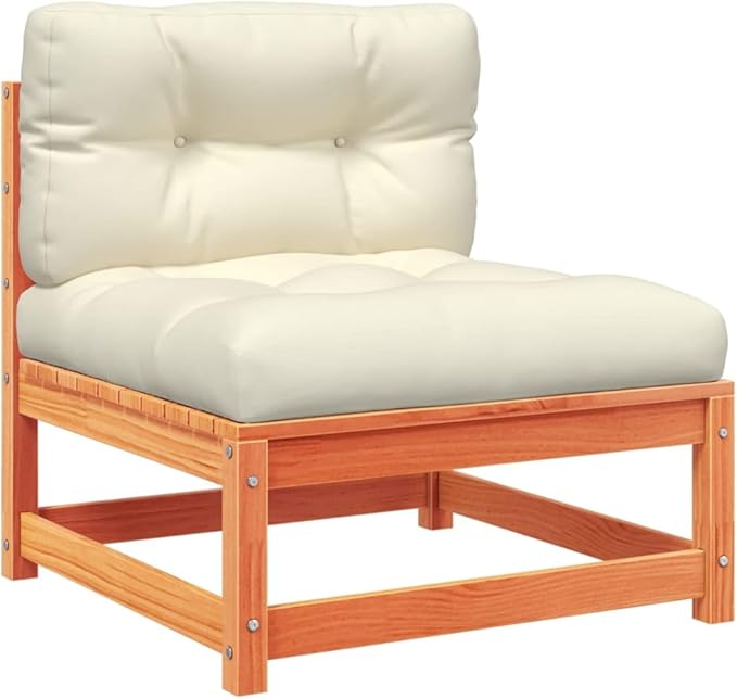 Outdoor Seating Furniture,Outdoor Conversation Sets,3 Piece Patio Sofa Set with Cushions Wax Brown Solid Wood PineSuitable for Patio, Garden, Gazebo Low