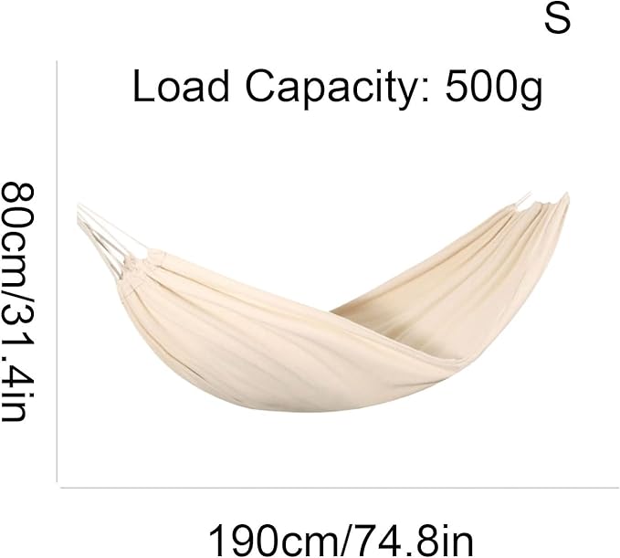 Portable Oxford Cloth Hammock Camping Multifunctional Easy to Carry Skin-Friendly Breathable Outdoor Supplies Sturdy Hammock Comfortable(S,Beige)