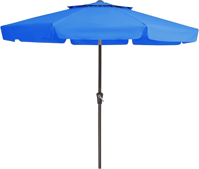 JEAREY 9' 2-Tiers Patio Umbrellas Outdoor Market Table Umbrella w/Push Button Tilt/Crank, 8 Sturdy Ribs, UV Protection Waterproof Sunproof(Royal Blue)