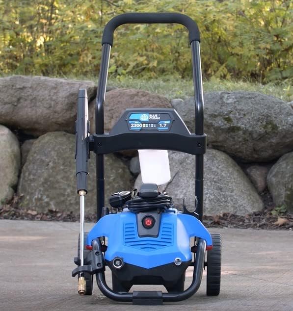 AR Blue Clean BC2N1HSS Electric Pressure Washer-2300 PSI, 1.7 GPM, 13 Amps Quick Connect Accessories, 2 in 1 Detachable Cart, On Board Storage, Portable Pressure Washer, High Pressure, Car, Patio
