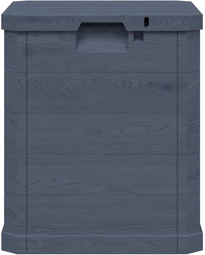90 Liters Plastic Storage Box with Wood Effect for Outdoor Box Bin Organizing Cushions Tools and More