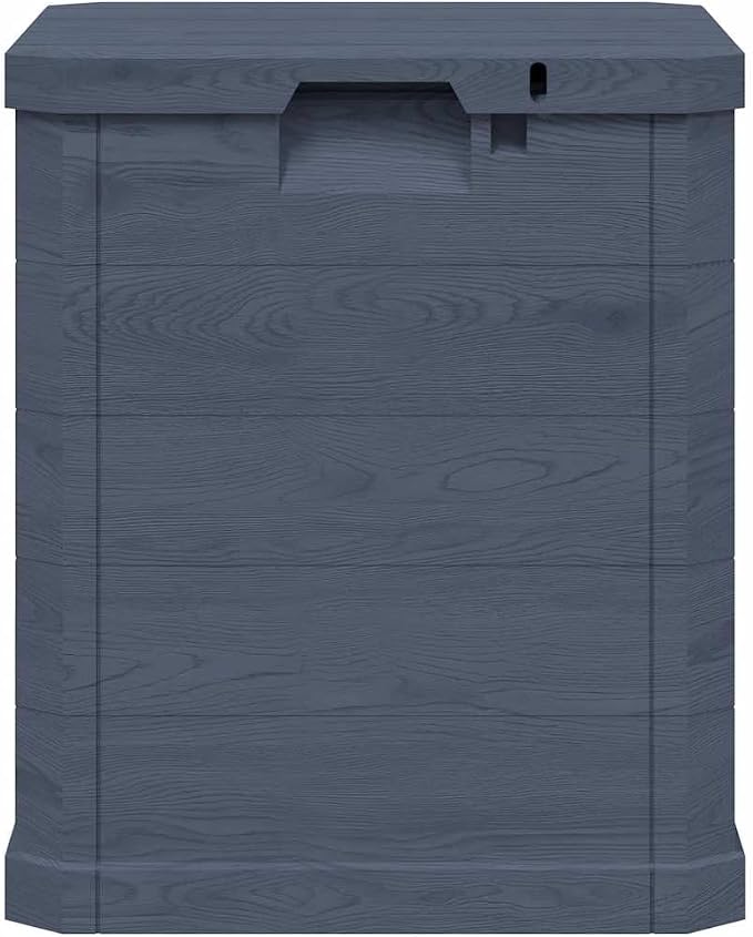 90L Garden Storage Box Anthracite, 16.7 x 16.7 x 19.7 in Wood Grain Deck Box, Robust Resin Outdoor Storage Chest for Patio Balcony Garage