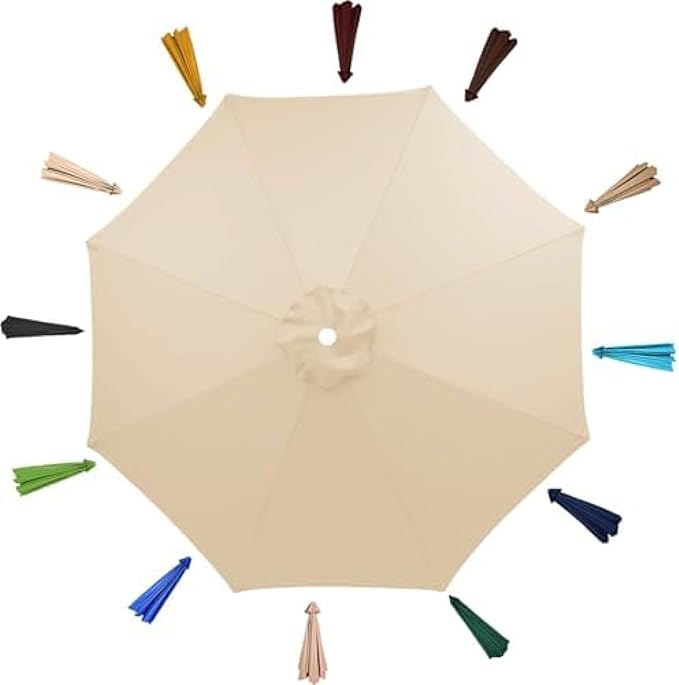 Patio Umbrella Replacement Canopy, 8 Arm Umbrella Replacement Cover, 6.5/7.5/8.2/9/10/11.5/13 Feet, Suitable For Patio