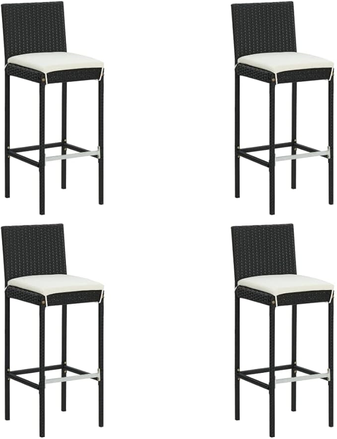 Patio Bar Set with Cushions,Garden Table and Chairs Sets,Garden Conversation Sets, Outdoor Patio Furniture,for Patio,Backyard,Garden,5 Piece Black