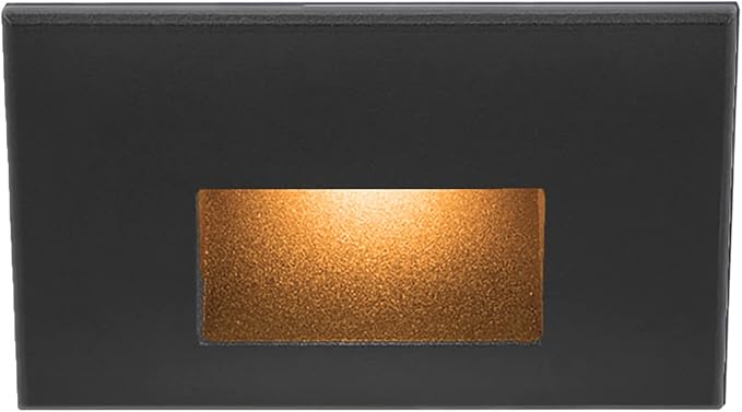 WAC Landscape Lighting, LEDme 120V LED Horizontal Indoor and Outdoor Step and Wall Light Amber 1800K LED in Black