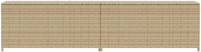 Garden Storage Box 123.9 Gal Mix Beige PE Rattan Outdoor Cushion Storage with Water-Proof Bag and Gas Spring Lid