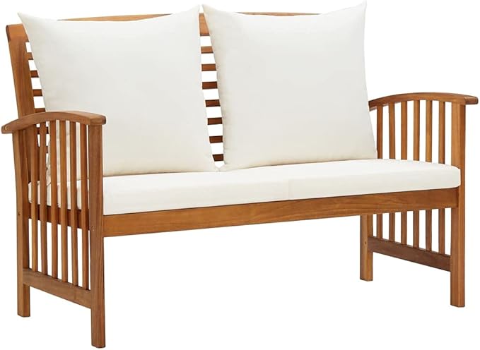 Patio Lounge Set with Cushions,Outdoor Patio Furniture,Outdoor Chat Conversation Set,Garden Furniture Sets,for Patio,Backyard,Garden,4 Piece Solid Acacia Wood
