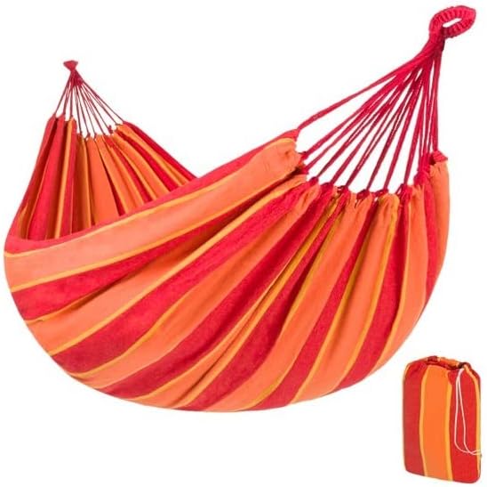 Heavy Duty Hammock-Double Hammock Bed with Portable Bag, Orange-Will Allow You to Sink into Sumptuous Comfort to Read a Novel, Take a Nap or Gaze at The Stars (HDH524)