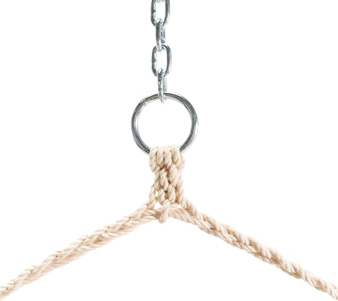 Nags Head Hammocks Atoll Persimmon Bella Dura Cushioned Single Swing – 24 in. x 24 in., 350 lb Capacity, Cumaru Spreader Bar, Handcrafted in The USA