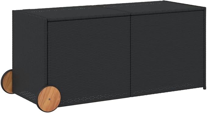 Gecheer Outdoor Storage Box, Water-Resistant Deck Box with Wheels, 74.8-Gallon Capacity, PE Rattan Material for Patio, Garden, and Garage Storage