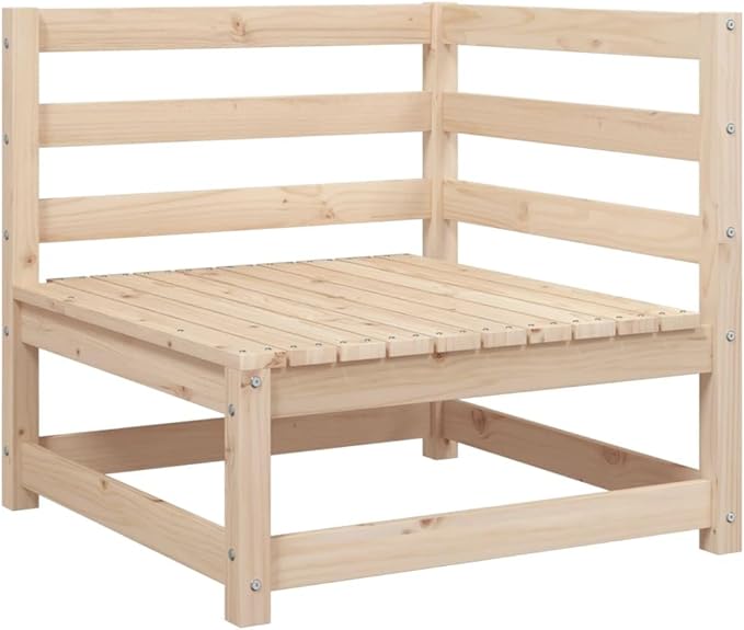 vidaXL Patio Sofa Set - 9 Piece Modular Outdoor Conversation Set - Solid Natural Pine Wood - Slatted Design - Customizable Arrangement - Garden, Backyard, Patio Use