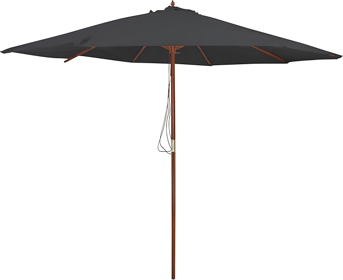 Northlight 8.5ft Outdoor Patio Market Umbrella with Wooden Pole, Gray