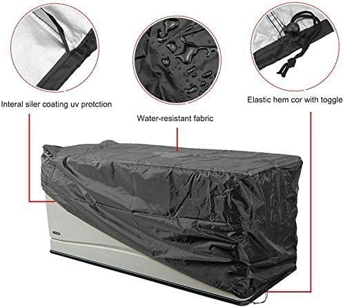Outdoor Deck Box Cover 420D Waterproof Patio Storage Box Cover Outdoor Deck Box Ottoman Bench Cover Protects from Outdoor Rain Wind and Snow Black 48"L x 24"W x 22"D