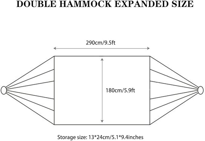 Ultra-Light Single/Double Tree Hammock, Outdoor Portable Thickened Swing, Anti-Rollover/Storage Bag, Holds Up to 180kg/396.8lbs(Blue,9.5 * 5.9ft)