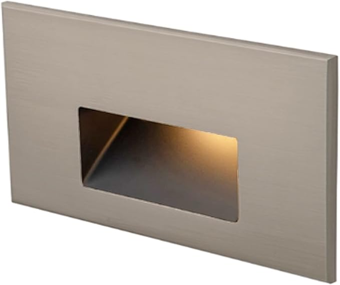 WAC Landscape Lighting, LEDme 120V LED Horizontal Indoor and Outdoor Step and Wall Light 3000K Built-in LED in Brushed Nickel