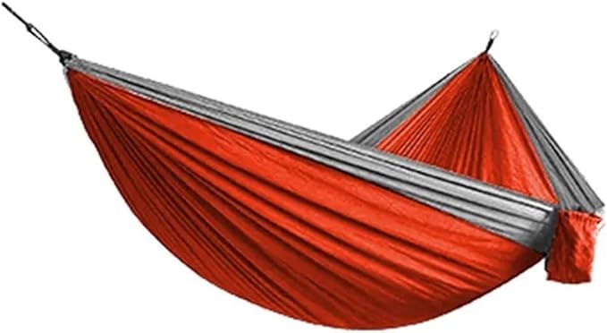 Hammock. 2Pcs Single Person Portable Outdoor Camping Hammock Parachute Fabric Hanging Bed Hammock .Hammocks for Outside(Orange)