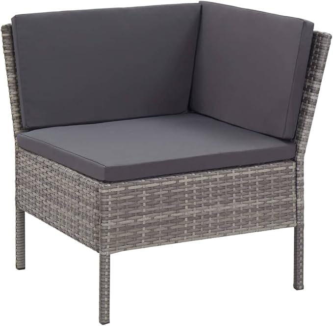 Patio Lounge Set with Cushions,Outdoor Furniture,Outdoor Furniture Sets,Patio Conversation Sets,for Garden,Deck,Backyard,6 Piece Poly Rattan Gray