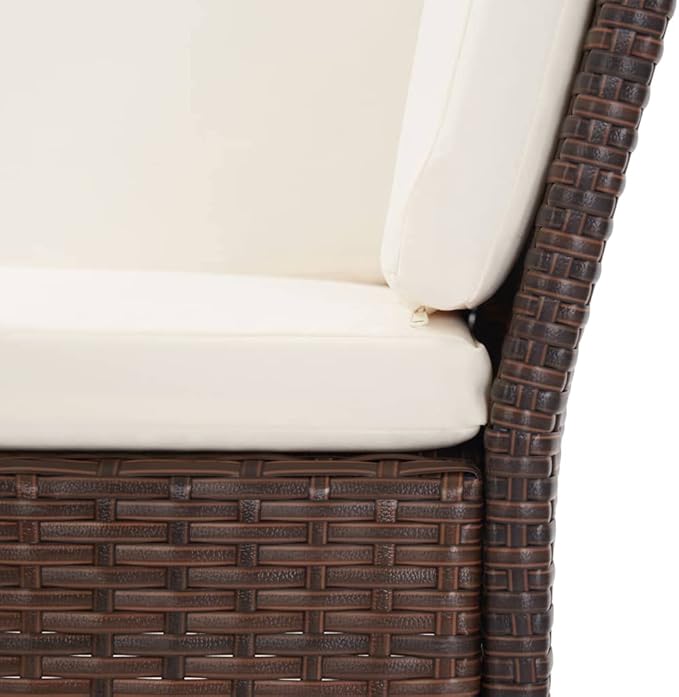 Patio Lounge Set with Cushions,Outdoor Furniture,Outdoor Furniture Sets,Patio Conversation Sets,for Garden,Deck,Backyard,6 Piece Poly Rattan Brown