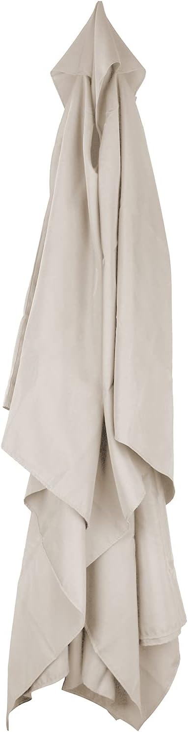 TITA-DONG Rectangular Umbrella Canopy Replacement 6 Ribs, Fade Replacement Umbrella Canopy, Heavy Duty Polyester Fabric Outdoor Shade Canopy Cover for Market Table Cantilever Parasol Top Cover(Milky