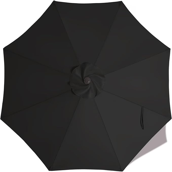 ABCCANOPY 9ft Outdoor Umbrella Replacement Top Suit 8 Ribs (Black)