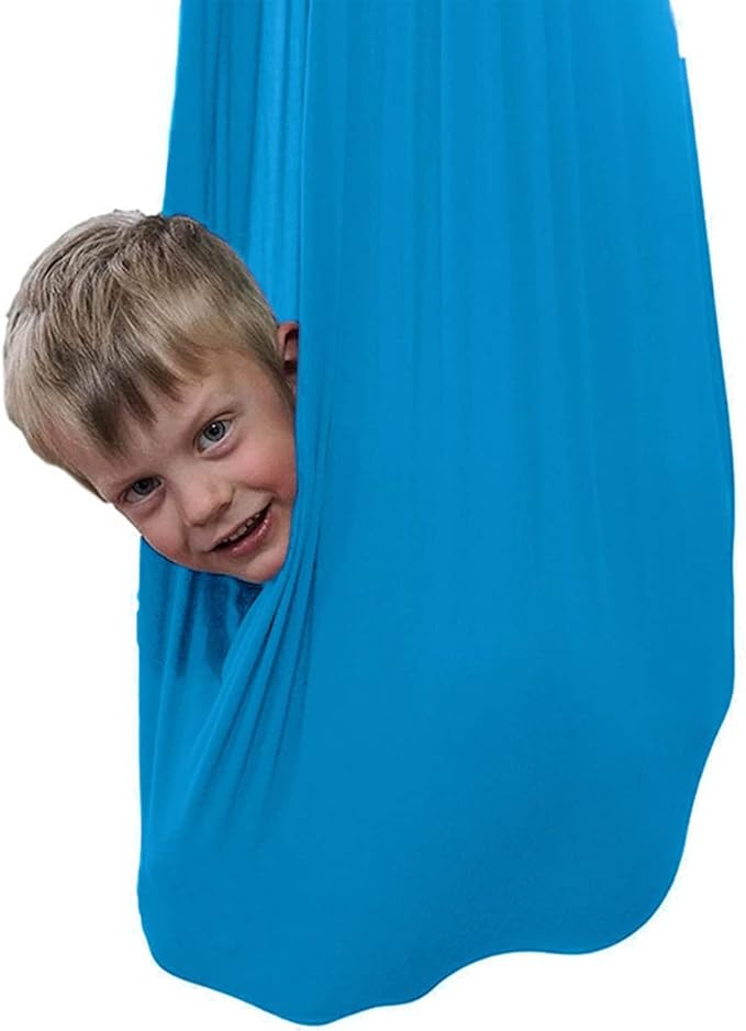 Sensory Swing for adults Indoor kids Therapy Swing Soothing Calming Snuggle Hammock durable soft strong fabric swing Great for Sensory Integration stimulation ( Color : Sky blue , Size : 1.5M x 2.8M )