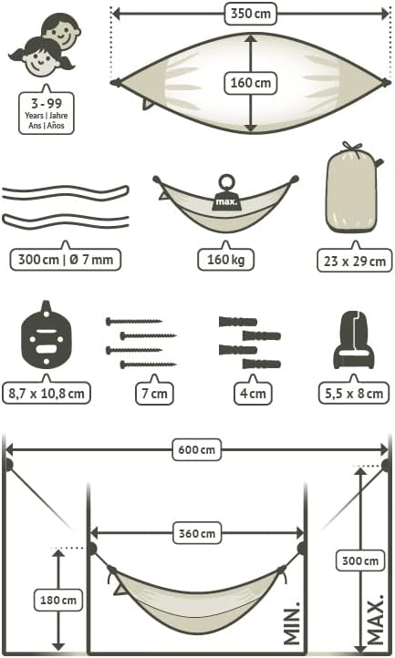 LA SIESTA XXL Moki Hammock for Family & Kids, Indoor/Outdoor Play, Easy-to-Clean Materials, Super Soft Cotton, Ages 3+, Max 355 Lbs, Dolphy