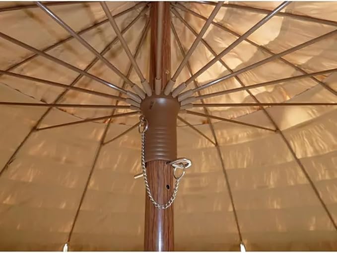 Member's Mark 8' Hula Thatched Tiki Umbrella Hawaiian Style Beach Patio Umbrella and 16 Giant Interior Fiberglass Ribs add Superior Strength - Lightweight, powder-coated aluminum umbrella Natural Color - Tropical Palapa Umbrella For Beach-Deck- Patio- ...