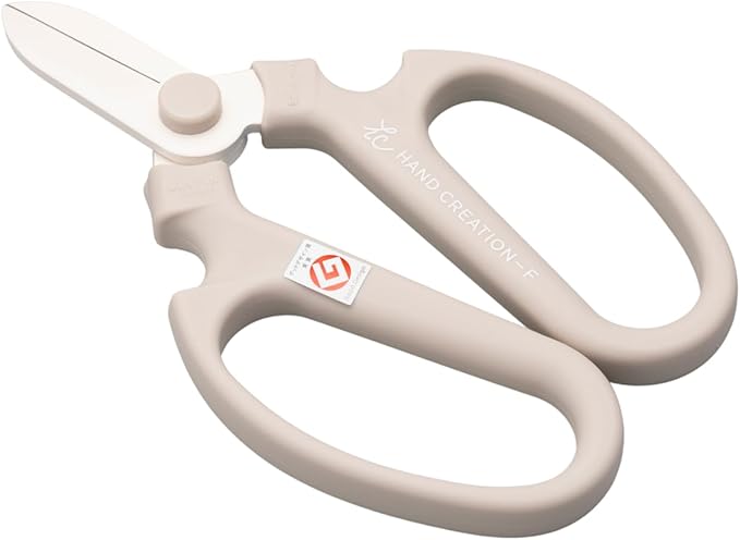 Japanese Floral Scissors - SAKAGEN Hand Creation, Professional Ultra Sharp Flower Shears for Floral Design, Ikebana & Gardening, Made in Japan, F-170 (Warm Grey)