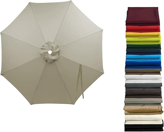 11ft Umbrella Replacement Canopy, Patio 8 Ribs Sun Umberlla Cover UV 50+ Protection Waterproof Cantilever for Garden, Backyard, Pool