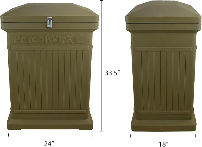 RTS Home Accents Parcelwirx Premium Vertical Storage Cabinet/Lockable Package Delivery Box with Hinged Lid and Smart Lock, Oak