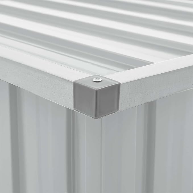 58.7" Metal Garden Storage Box, Large Outdoor Deck Box for Patio and Backyard, Weather-Resistant Galvanized Steel Storage Container for Tools and Cushions, Grey