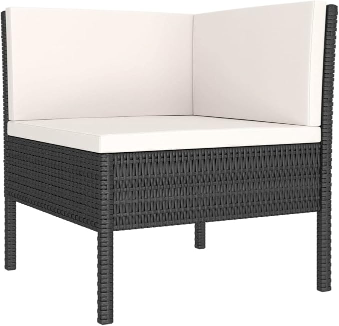 7 Piece Patio Lounge Set with Cushions,Patio Sofa,Outdoor Daybed,Patio Seating,Outdoor Furniture Sets,Patio Conversation Sets,Modern Set,Outdoor Patio Chairs,for Backyard,Garden,Poly Rattan Black