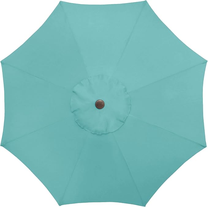 BrylaneHome Outdoor Tilt-And-Crank Umbrella With 8 Sturdy Steel Ribs Heavy Duty Fade-Resistant Tilting Shade Patio Garden Backyard Décor Pool Home