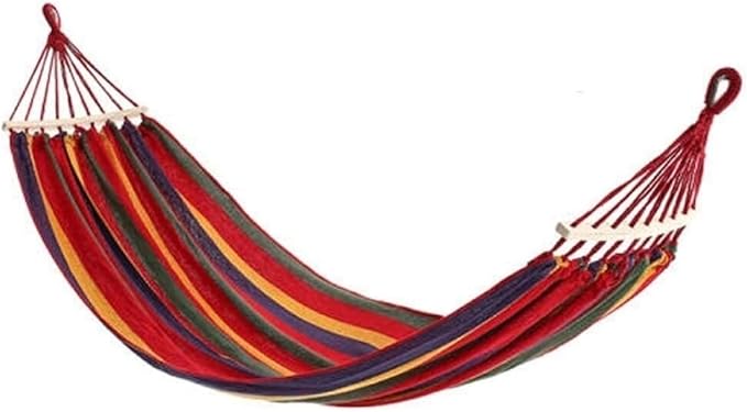 Camping Hammock Bed Camping Hammock Canvas Fabric Two Balance Beams Anti-Tip and A Strong Knot Hammocks for Travel Beach Backyard Hammock Swing