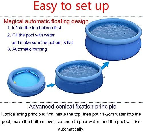 12ft x 36in Inflatable Swimming Pool, Outdoor Above Ground Blow Up Pool, Top Ring Easy Set Pool