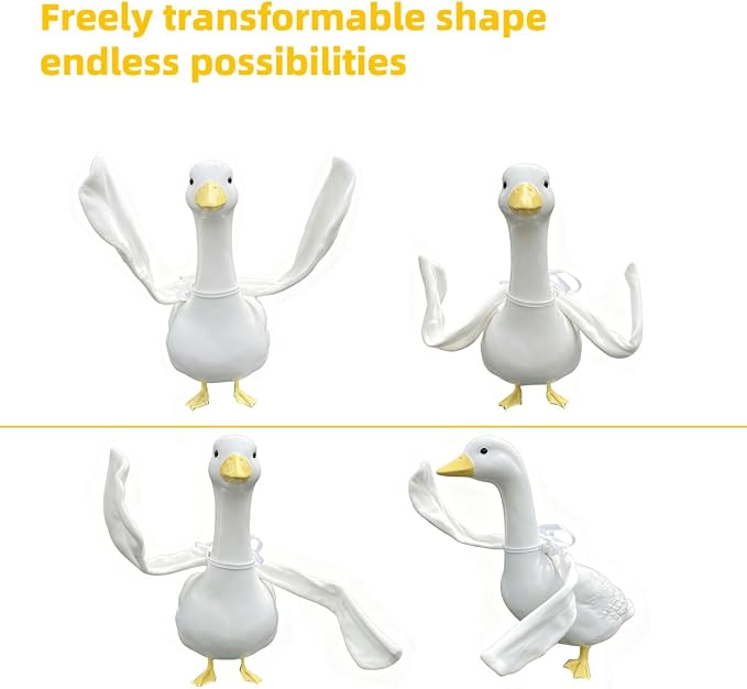 Poseable Goose Wings,Porch Goose Outfits for Cement Lawn Goose Costume | Fits 17"/23" Lawn Cement Plastic Goose Duck Decorations,for Front Outdoor Courtyard Garden Patio Yard Decoration